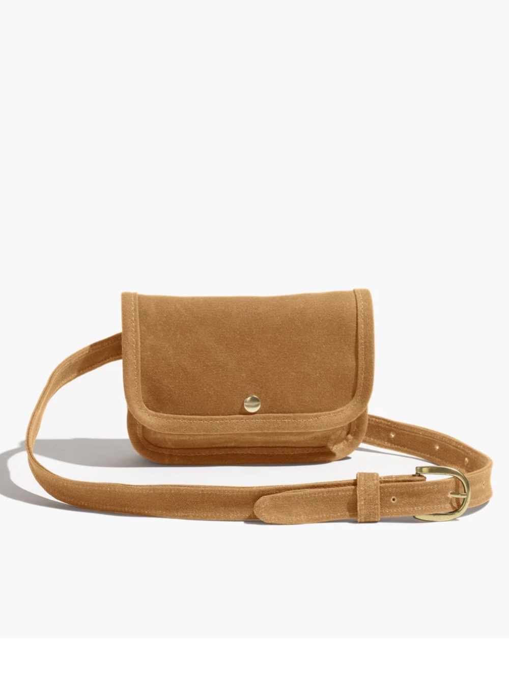 SMALL LOT CO. belt bag honey tan brown fanny pack waxed cotton canvas vegan